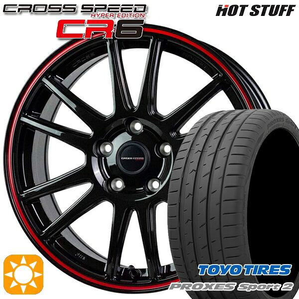 アクセラ アテンザ 215/45R18 93Y XL トーヨー プロクセススポーツ2 HotStuff ホットスタッフ クロススピード CR6 グロスガンメタレッドライン 18インチ 7.5J 5H114.3 サマータイヤホイールセット