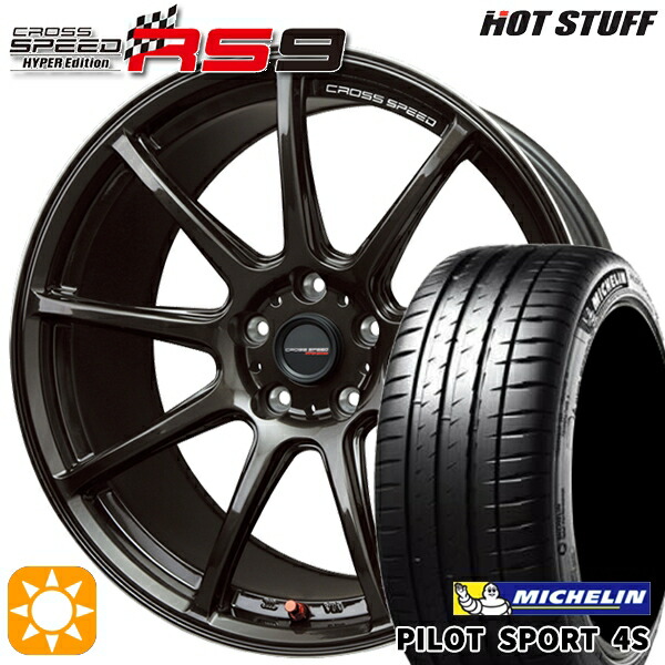 4/10ﾎﾟｲﾝﾄ10倍★スイフトスポーツ 215/35R18 84Y XL ミシュラン パイロットスポーツ 4S HotStuff ホットスタッフ クロススピード RS9 GGM 18インチ 7.5J 5H114.3 サマータイヤホイールセット