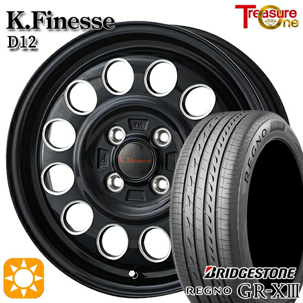 4/10ﾎﾟｲﾝﾄ10倍★165/65R14 79S ブリヂストン レグノ GRX3 トレジャーワン ケイフィネス D12 BM 14インチ 4.5J 4H100 サマータイヤホイールセット