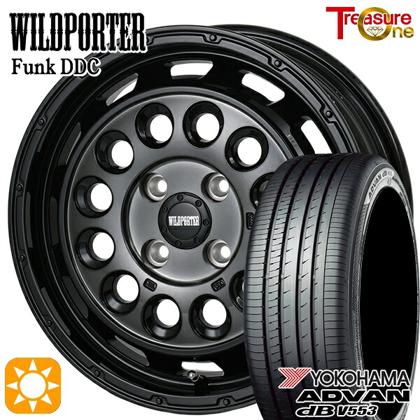 4/10ﾎﾟｲﾝﾄ10倍★155/65R14 75H ヨコハマ アドバンデシベル V553 トレジャーワン ワイルドポーターファンク DDC BP/BC 14インチ 4.5J 4H100 サマータイヤホイールセット