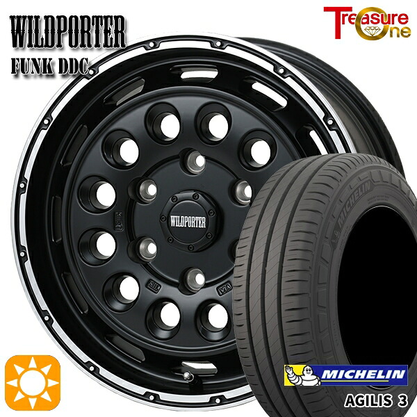 200系ハイエース 215/65R16C 109/107T ミシュラン アジリス3 トレジャーワン ワイルドポーターファンク DDC MB/RP 16インチ 6.5J 6H139.7 サマータイヤホイールセット