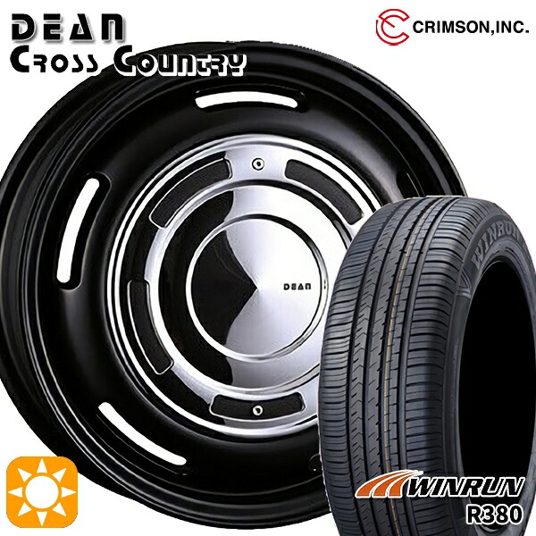 フィット アクア 185/60R15 84H ウィンラン R380 クリムソン ディーン クロスカントリー マットブラック 15インチ 6.0J 4H100 サマータイヤホイールセット