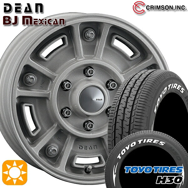 200系ハイエース 215/65R16 109/107R トーヨー H30 ホワイトレター クリムソン ディーン BJ メキシカン SC 16インチ 6.5J 6H139.7 サマータイヤホイールセット