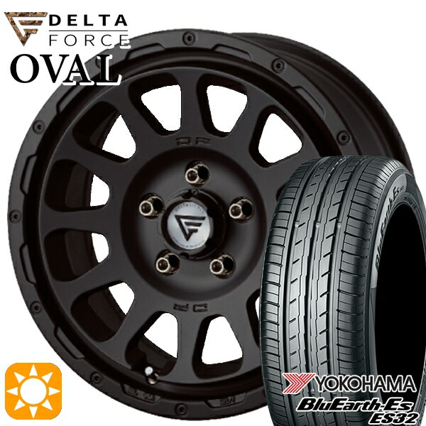ヤリスクロス 205/65R16 95H ヨコハマ ブルーアース ES32 デルタフォース オーバル マットブラック 16インチ 7.0J 5H114.3 サマータイヤホイールセット