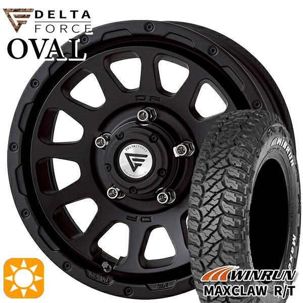 ジムニーシエラ 185/85R16 105/103N ウィンラン マックスクロウ R/T ホワイトレター デルタフォース オーバル マットブラック 16インチ 6.0J 5H139.7 サマータイヤホイールセット