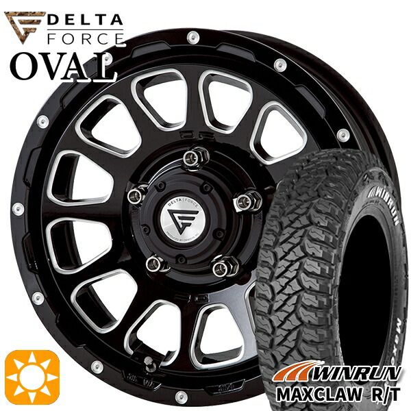 ジムニーシエラ 185/85R16 105/103N ウィンラン マックスクロウ R/T ホワイトレター デルタフォース オーバル ブラックマシニング 16インチ 6.0J 5H139.7 サマータイヤホイールセット|タイヤホイール激安王国