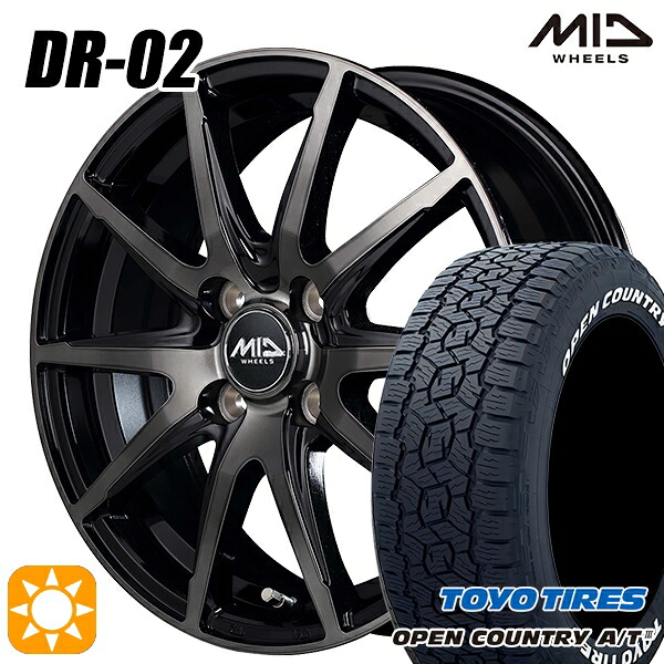 アゲ軽 165/80R14 97/95N トーヨー オープンカントリーA/T3 ホワイトレター MID DR02 BPC 14インチ 4.5J 4H100 サマータイヤホイールセット｜タイヤホイール激安王国