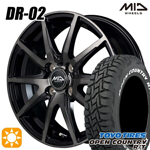 155/65R14 75Q WL トーヨー オープンカントリー R/T ホワイトレター MID DR02 BPC 14インチ 4.5J 4H100 サマータイヤホイールセット