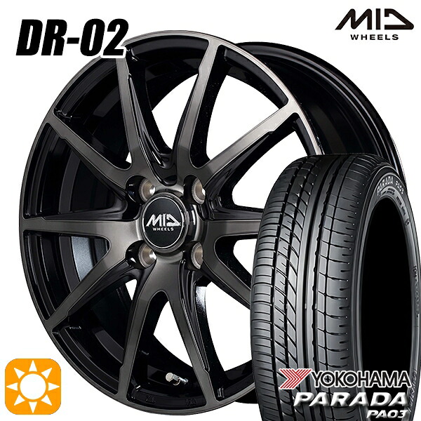 4/20ﾎﾟｲﾝﾄ10倍★軽トラ 165/55R14C 95/93N ヨコハマ パラダ PA03 MID DR02 BPC 14インチ 4.5J 4H100 サマータイヤホイールセット
