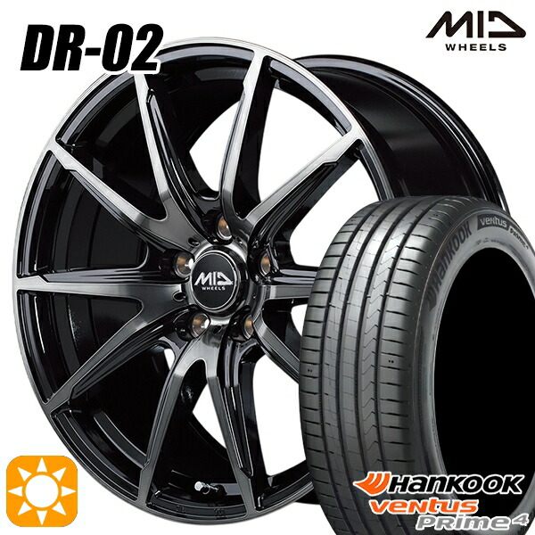 225/60R17 99V ハンコック ベンタスプライム4 K135A MID DR02 BPC 17インチ 7.0J 5H114.3 サマータイヤホイールセット