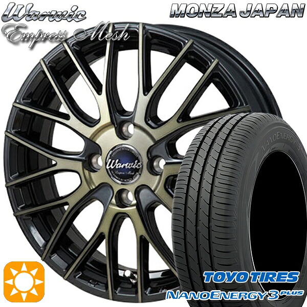 195/45R16 80W トーヨー ナノエナジー3プラス モンツァ ワーウィック エンプレスメッシュ ブラッククリア/ポリッシュ 16インチ 6.0J 4H100 サマータイヤホイールセット