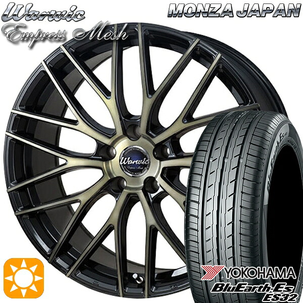 205/50R17 89V ヨコハマ ブルーアース ES32 モンツァ ワーウィック エンプレスメッシュ ブラッククリア/ポリッシュ 17インチ 7.0J 5H114.3 サマータイヤホイールセット