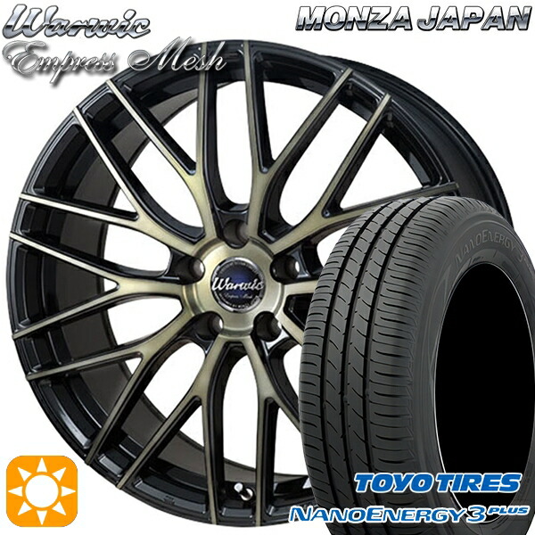 225/50R18 95W トーヨー ナノエナジー3プラス モンツァ ワーウィック エンプレスメッシュ ブラッククリア/ポリッシュ 18インチ 7.0J 5H114.3 サマータイヤホイールセット