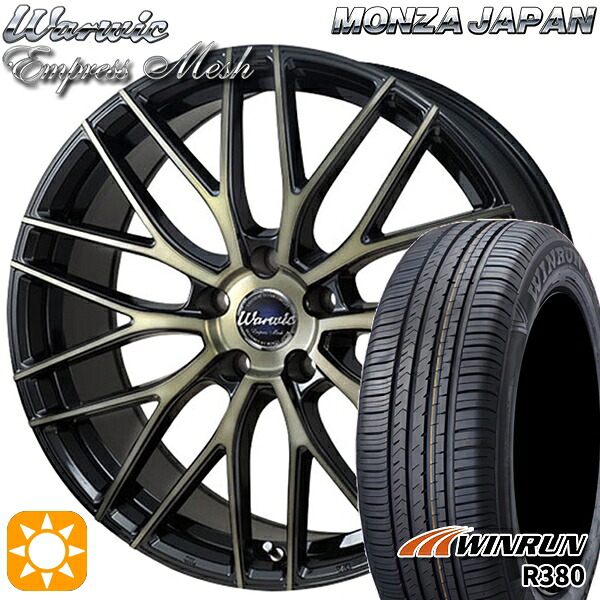 C-HR カローラクロス 215/60R17 96V ウィンラン R380 モンツァ ワーウィック エンプレスメッシュ ブラッククリア/ポリッシュ 17インチ 7.0J 5H114.3 サマータイヤホイールセット
