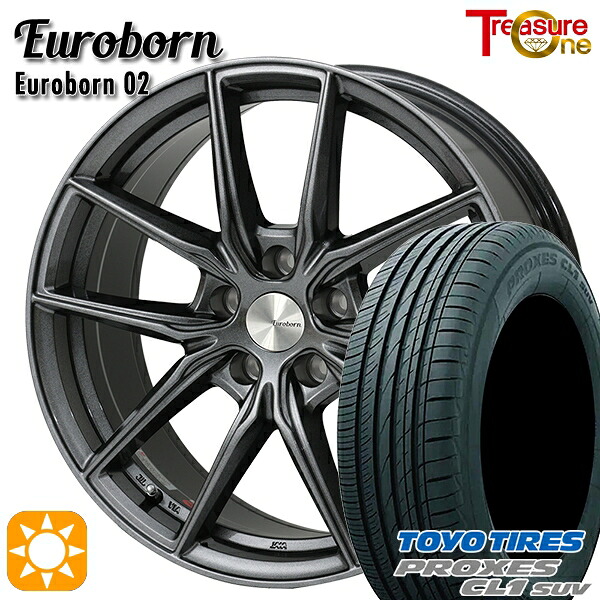 BMW (G26/G30/F39/F48) 225/55R17 101V トーヨー プロクセス CL1 SUV トレジャーワン ユーロボーン 02 ガンメタリックブラック 17インチ 7.5J 5H112 サマータイヤホイールセット