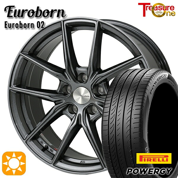 BMW (F40/F44) 205/55R16 91V ピレリ パワジー トレジャーワン ユーロボーン 02 ガンメタリックブラック 16インチ 6.5J 5H112 サマータイヤホイールセット|タイヤホイール激安王国