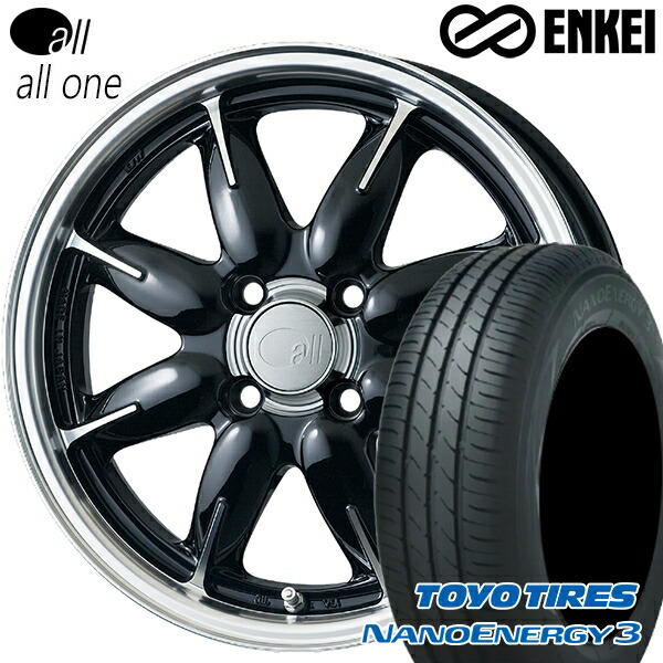 エブリィワゴン 165/60R14 75H トーヨー ナノエナジー3 ENKEI オール オールワン マシニングブラック 14インチ 5.0J 4H100 サマータイヤホイールセット