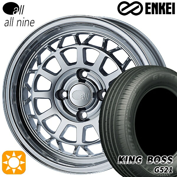 175/65R15 84H キングボス G521 ENKEI オール オールナイン ミラーポリッシュ 15インチ 6.0J 4H100 サマータイヤホイールセット
