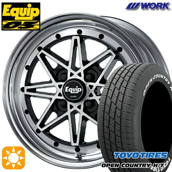 フィット アクア 185/60R15 84H トーヨー オープンカントリー H/T2 WL WORK エクイップ 03 ブラックカットクリア 15インチ 5.5J 4H100 サマータイヤホイールセット