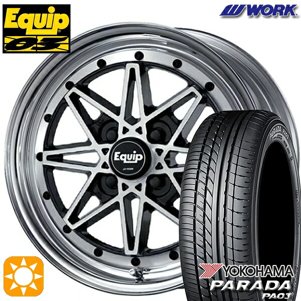 165/55R14C 95/93N ヨコハマ パラダ PA03 WORK エクイップ 03 ブラックカットクリア 14インチ 5.0J 4H100 サマータイヤホイールセット|タイヤホイール激安王国