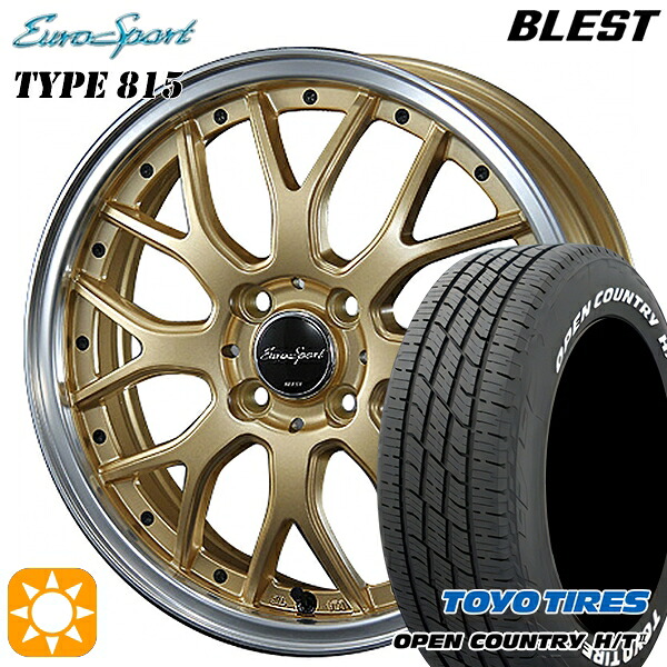 4/20ﾎﾟｲﾝﾄ10倍★フィット アクア 185/60R15 84H トーヨー オープンカントリー H/T2 WL BLEST ユーロスポーツ タイプ815 セミグロスゴールド 15インチ 5.5J 4H100 サマータイヤホイールセット