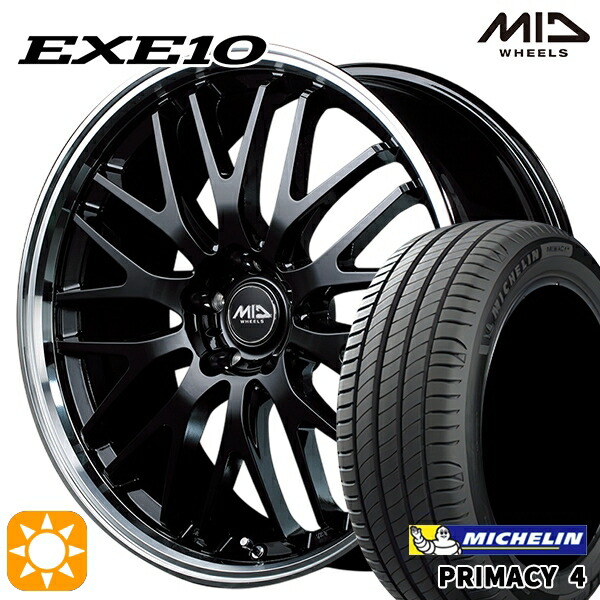 マークX レクサスIS 235/40R19 96W XL VOL ミシュラン プライマシー4 MID ヴァーテックワン EXE10 グロッシーブラック/リムポリッシュ 19インチ 8.0J 5H114.3 サマータイヤホイールセット