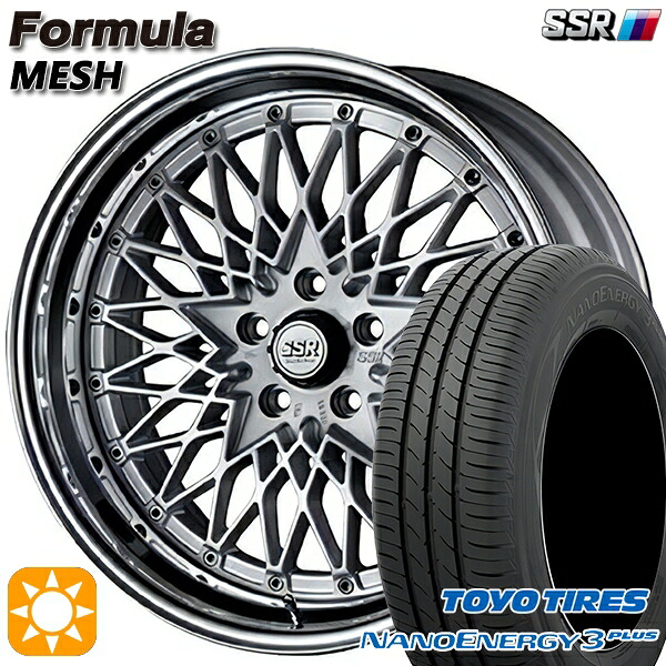 215/45R18 89W トーヨー ナノエナジー3プラス SSR フォーミュラ メッシュ FMシルバー 18インチ 7.0J 5H114.3 サマータイヤホイールセット