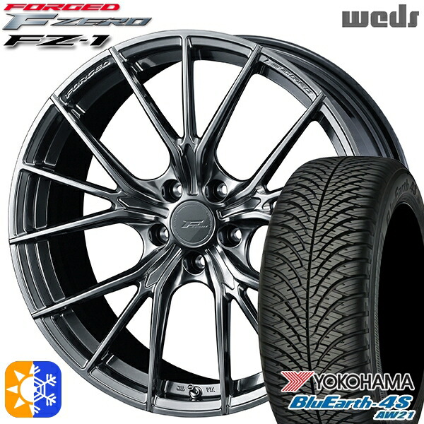 235/50R18 101Y XL ヨコハマ ブルーアース 4S AW21 Weds ウェッズ 鍛造 F ZERO FZ-1 ダイヤモンドブラック 18インチ 8.0J 5H114.3 オールシーズンタイヤホイールセット|タイヤホイール激安王国
