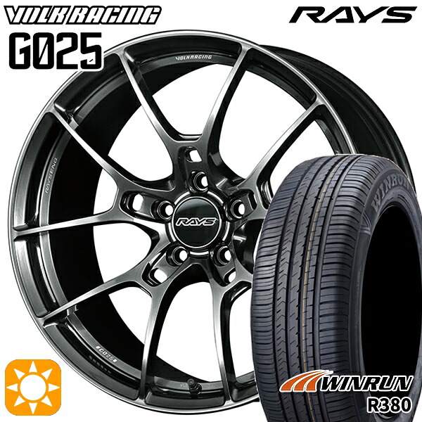 マツダ6 エクストレイル 225/60R18 104V XL ウィンラン R380 RAYS ボルクレーシング G025 HK 18インチ 7.5J 5H114.3 サマータイヤホイールセット｜タイヤホイール激安王国