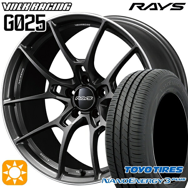 215/45R18 89W トーヨー ナノエナジー3プラス RAYS ボルクレーシング G025 MK 18インチ 7.5J 5H114.3 サマータイヤホイールセット