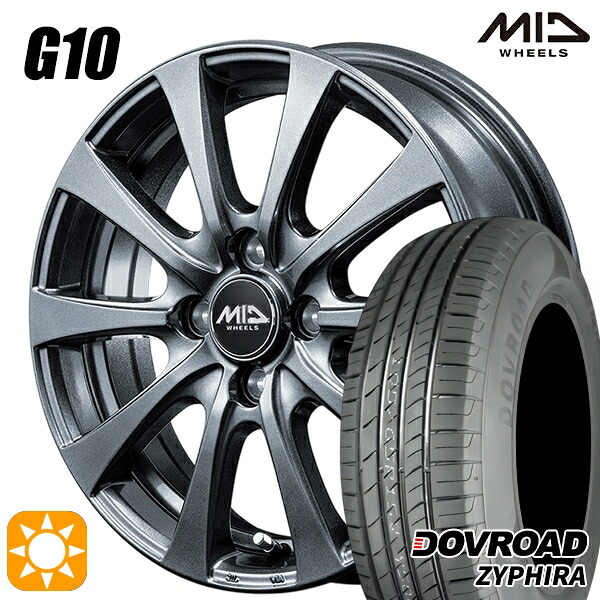 155/65R14 75T DOVROAD ザイファイラ MID マルカサービス G10 M/G 14インチ 4.5J 4H100 サマータイヤホイールセット｜タイヤホイール激安王国