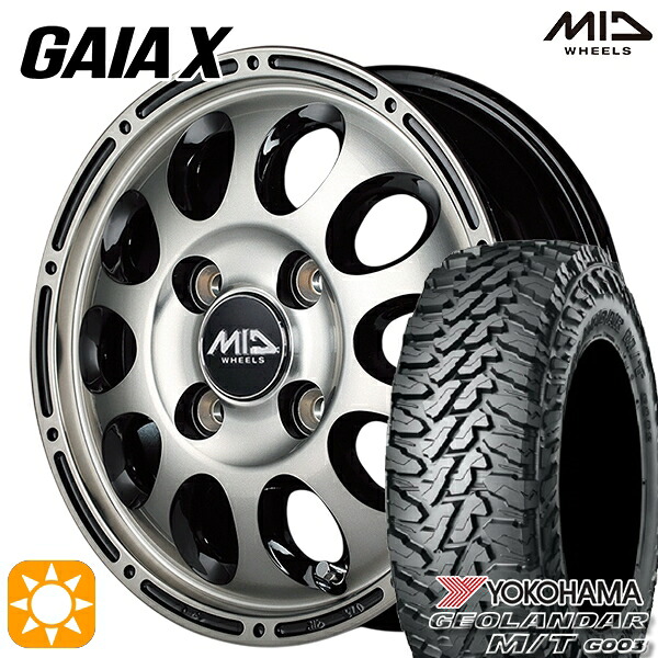 軽トラ軽バン用 145/80R12 80/78N LT ヨコハマ ジオランダーM/T G003 MID ガイアクロス BPC 12インチ 新品サマータイヤホイール 4本セット 送料無料