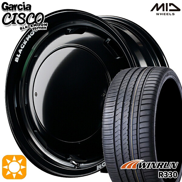 N-BOX ウェイク 165/55R15 75H ウィンラン R330 MID ガルシアシスコブラックムーン SBV 15インチ 4.5J 4H100 サマータイヤホイールセット|タイヤホイール激安王国