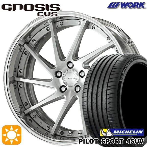 225/55R19 99V ミシュラン パイロットスポーツ4 SUV WORK グノーシス CVS ブラッシュド 19インチ 8.0J 5H114.3 サマータイヤホイールセット