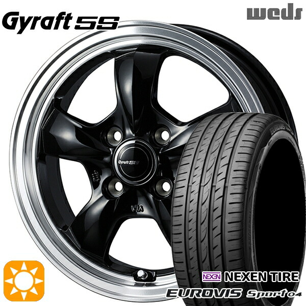 165/60R14 75H ロードストーン ユーロビズ Sport 04 ウェッズ グラフト 5S BK/RP 14インチ 4.5J 4H100 サマータイヤホイールセット