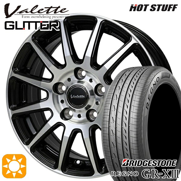 30/50プリウス カローラ 195/65R15 91H ブリヂストン レグノ GRX3 ホットスタッフ ヴァレット グリッター BK/P 15インチ 6.0J 5H100 +43 サマータイヤホイールセット|タイヤホイール激安王国