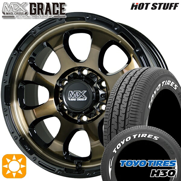 215/65R16 109/107R トーヨー H30 ホワイトレター HotStuff マッドクロス グレイス BRC/BK 16インチ 6.5J 6H139.7 サマータイヤホイールセット