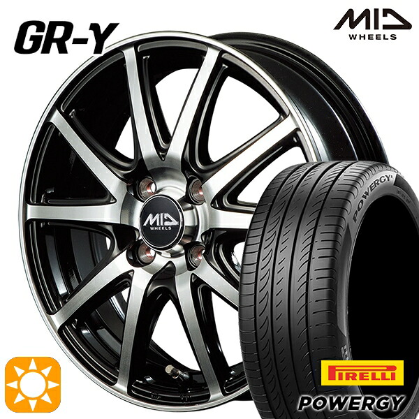 マツダ2 ノート 195/55R16 87V ピレリ パワジー MID GR-ガンマ BP 16インチ 6.0J 4H100 サマータイヤホイールセット