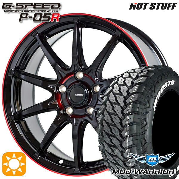 235/70R16 104/101Q LT RWL モンスタ マッドウォーリアー HotStuff ジースピード P-05R ブラックレッドクリア 16インチ 6.5J 5H114.3 サマータイヤホイールセット