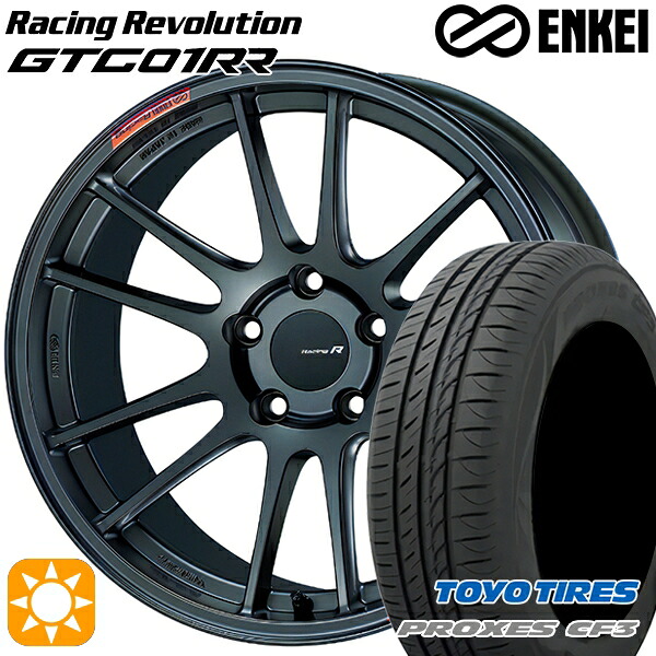マークX スカイライン 225/45R18 95W XL トーヨー プロクセス CF3 ENKEI エンケイ レーシングレボリューション GTC01RR マットダークガンメタリック 18インチ 8.0J 5H114.3 サマータイヤホイールセット｜タイヤホイール激安王国