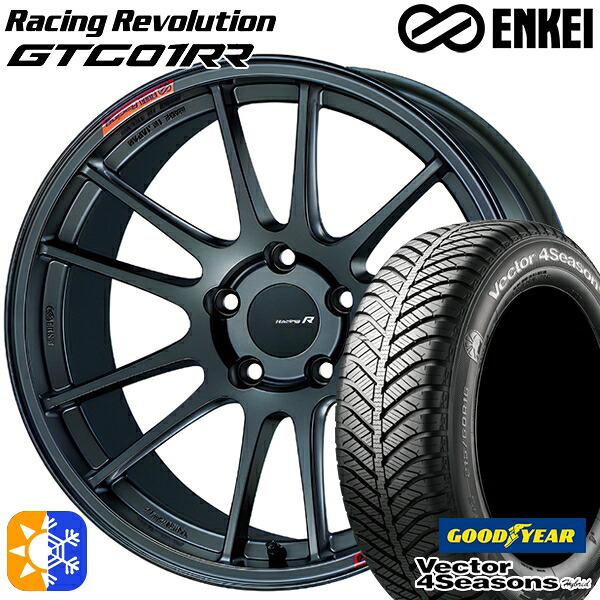 BMW F40 F44 225/40R18 92H XL グッドイヤー ベクター フォーシーズンズ ENKEI エンケイ GTC01RR マットダークガンメタリック 18インチ 8.0J 5H112 オールシーズンタイヤホイールセット|タイヤホイール激安王国