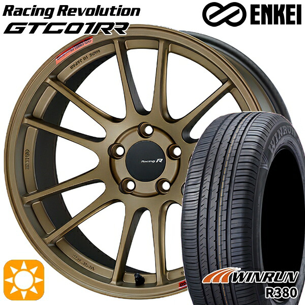 マツダ6 エクストレイル 225/60R18 104V XL ウィンラン R380 ENKEI エンケイ レーシングレボリューション GTC01RR チタニウムゴールド 18インチ 8.5J 5H114.3 サマータイヤホイールセット
