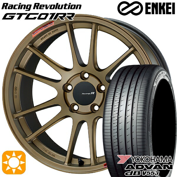 4/10ﾎﾟｲﾝﾄ10倍★C-HR レガシィB4 225/50R18 99W XL ヨコハマ アドバンデシベル V553 ENKEI エンケイ レーシングレボリューション GTC01RR チタニウムゴールド 18インチ 7.5J 5H114.3 サマータイヤホイールセット