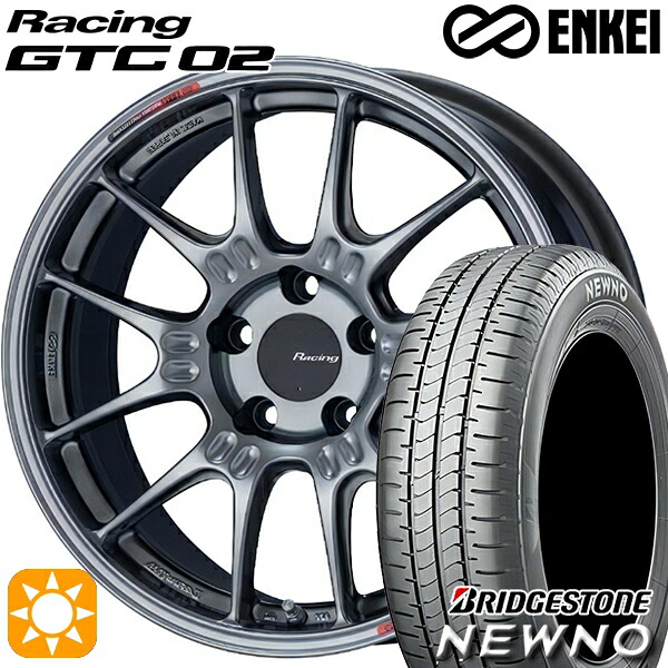 195/45R17 81W ブリヂストン ニューノ ENKEI エンケイ レーシング GTC02 ハイパーシルバー 17インチ 7.5J 4H100 サマータイヤホイールセット