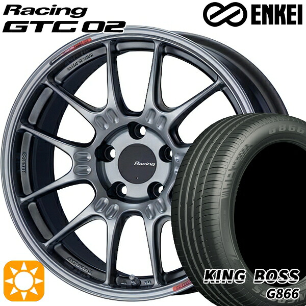 215/55R17 98W XL キングボス G866 ENKEI エンケイ レーシング GTC02 ハイパーシルバー 17インチ 7.5J 5H114.3 サマータイヤホイールセット