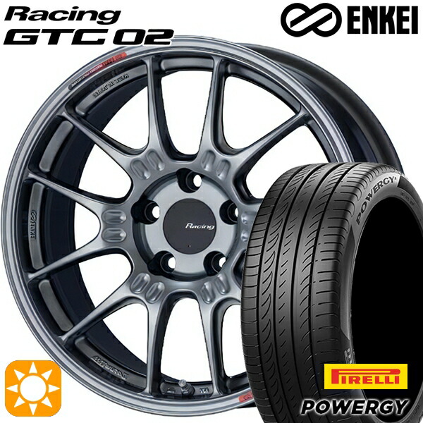 フォレスターSH 215/60R17 96V ピレリ パワジー ENKEI エンケイ レーシング GTC02 ハイパーシルバー 17インチ 7.5J 5H100 サマータイヤホイールセット|タイヤホイール激安王国