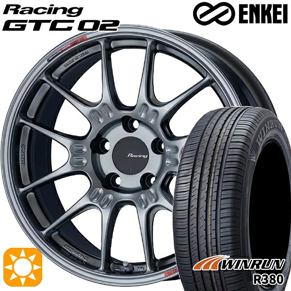 フォレスターSH 215/60R17 96V ウィンラン R380 ENKEI エンケイ レーシング GTC02 ハイパーシルバー 17インチ 7.5J 5H100 サマータイヤホイールセット