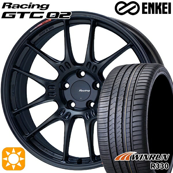 195/40R17 81W XL ウィンラン R330 ENKEI エンケイ レーシング GTC02 マットブラック 17インチ 7.5J 4H100 サマータイヤホイールセット