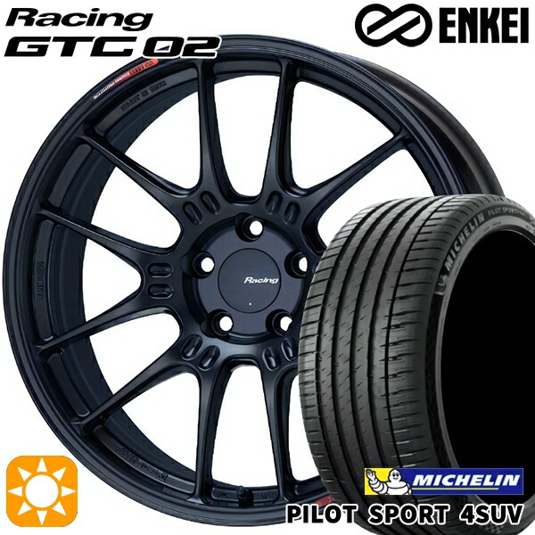 235/60R18 107W XL ミシュラン パイロットスポーツ4 SUV ENKEI エンケイ レーシング GTC02 マットブラック 18インチ 7.5J 5H114.3 サマータイヤホイールセット