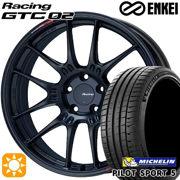 4/10ﾎﾟｲﾝﾄ10倍★235/50R18 101Y XL ミシュラン パイロットスポーツ5 ENKEI エンケイ レーシング GTC02 マットブラック 18インチ 8.0J 5H114.3 サマータイヤホイールセット